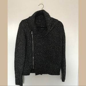 Knit zip up sweater